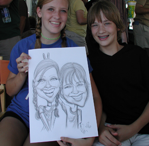 Caricaturist Girl and boy